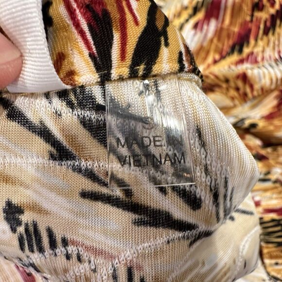 NY Collection Women's Roll Tab Sleeve‎ Tunic Top Small  V Neck pocket Floral Y2K - Picture 6 of 11